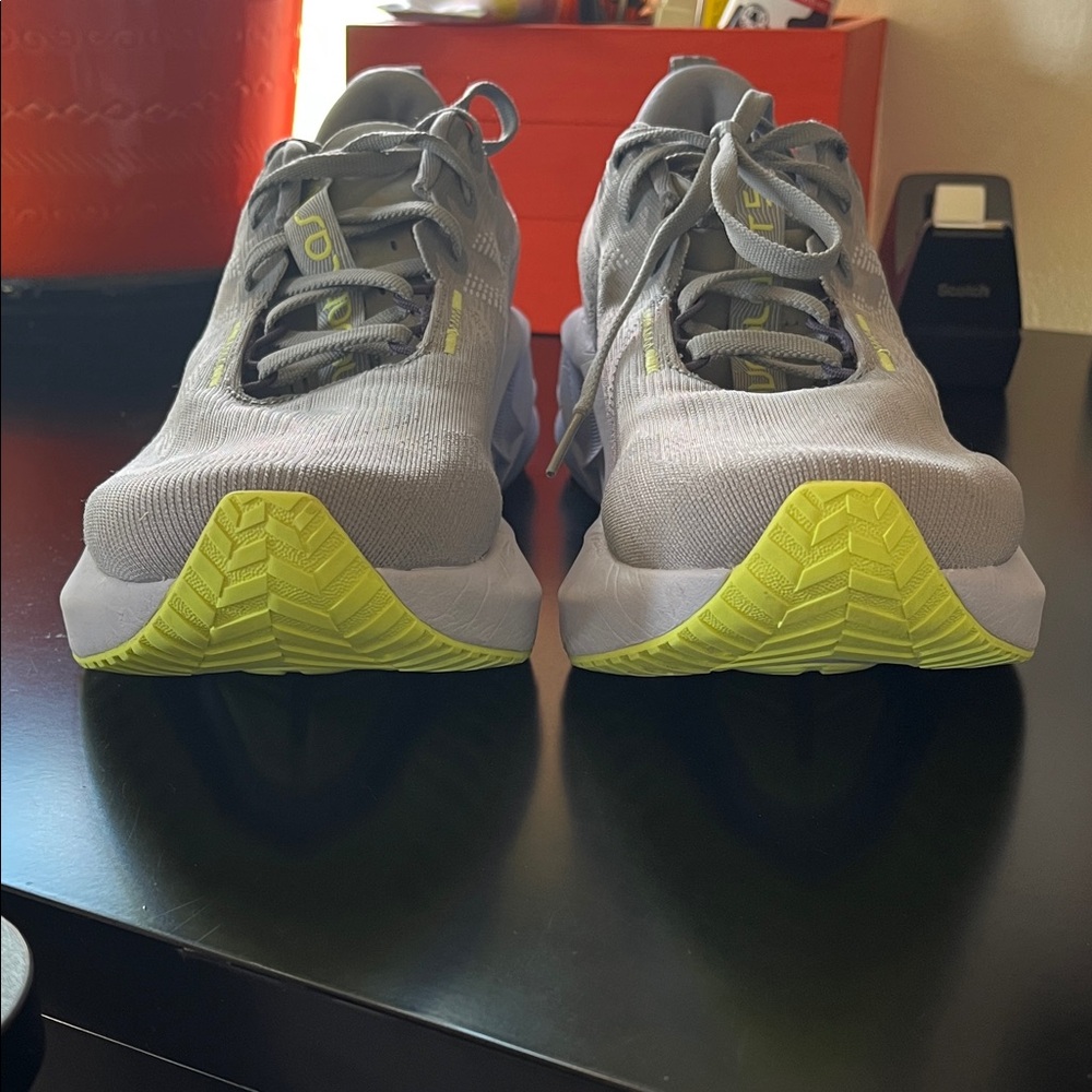 Asics Novablast 5 Running Shoes Gray Green Purple Athletic Shoes - Picture 5 of 9